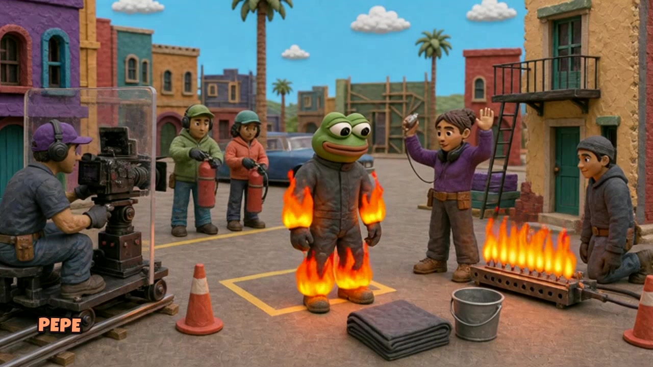 Pepe on a film set
